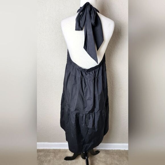 Theory Tiered Halter Midi Dress Womens Black Size M - Picture 5 of 10